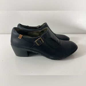 El Naturalista Women's Eur Size 37 Alhambra Oxford Black Leather Block Heel